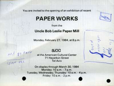 Paper Works from Uncle Bob Leslie Paper Mill